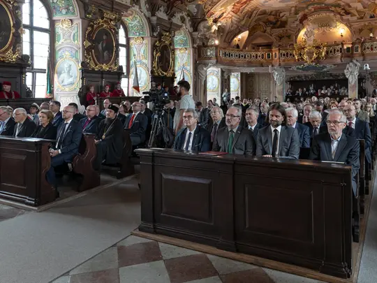 Goście zgromadzeni w Auli Leopoldina Uniwersytetu Wrocławskiego