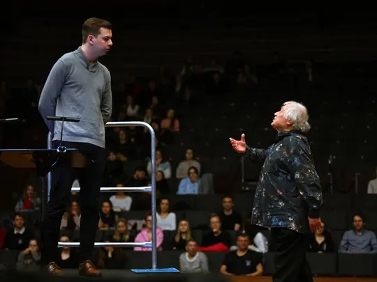 Maestro Jerzy Maksymiuk adn course participant