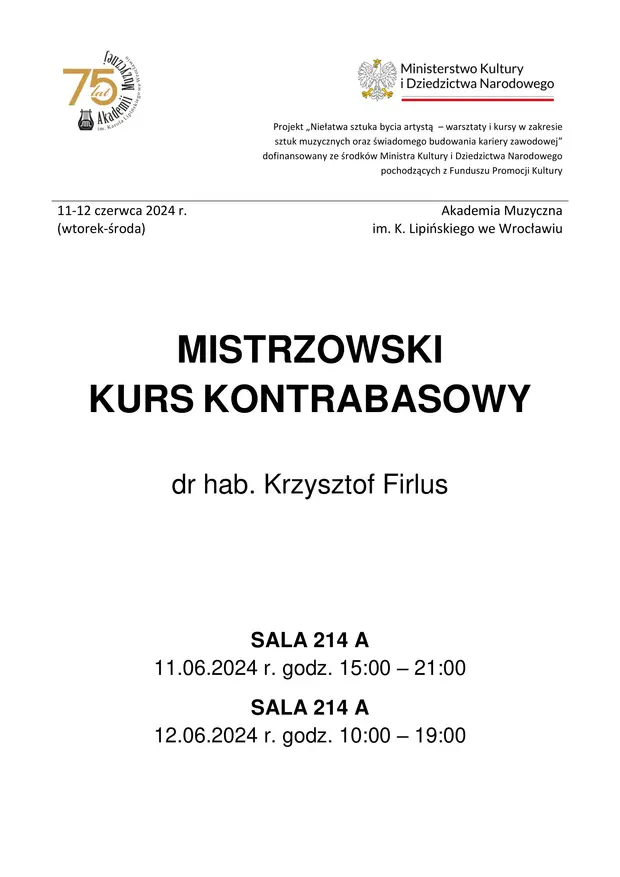 Mistrzowski kurs kontrabasowy