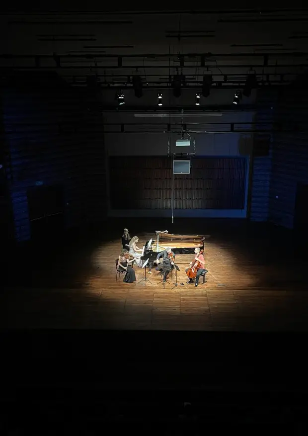 Magdalena Blum, Madalena Ziarkowska-Kołacka, Michał Micker i  Krzysztof Karpeta w Sali Koncertowej AMKL