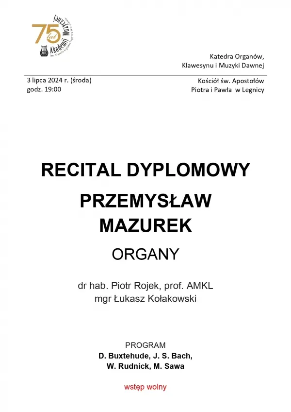 Recital Dyplomowy Przemysław Mazurek