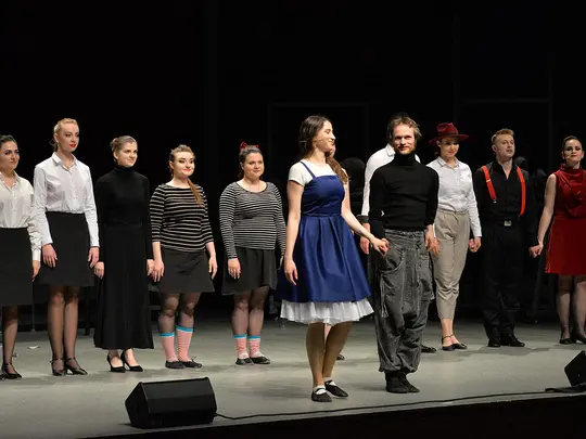 The diploma performance of the 3rd year of the Vocal Faculty in the subject of work on body plasticity "Alice in Wonderland" 07/05/2019