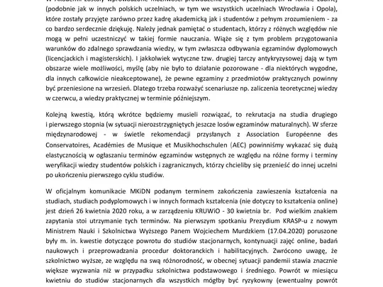 List otwarty JM Rektora do społeczności AMKL