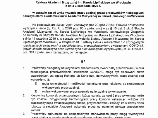 Zarządzenie nr 50/2020 z dnia 03.11.2020 r.