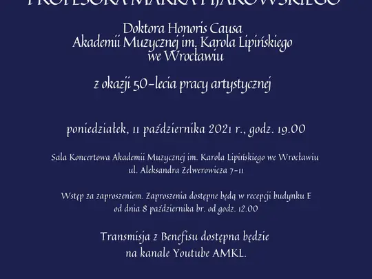 Benefis Profesora Marka Pijarowskiego