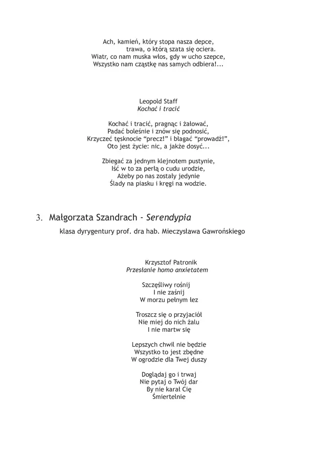 Koncert Muzyki Inspirowanej Poezją De manu mulieris