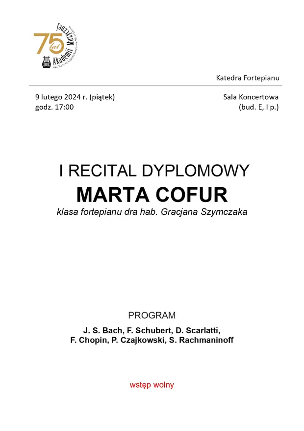 Recital dyplomowy Marta Cofur