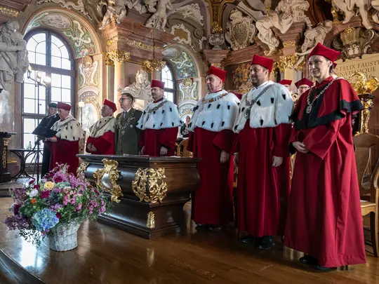 The Rector of the Wrocław University of Economics, Prof. Dr. hab. Czesław Zając, delivers an introduction to the matriculation ceremony.