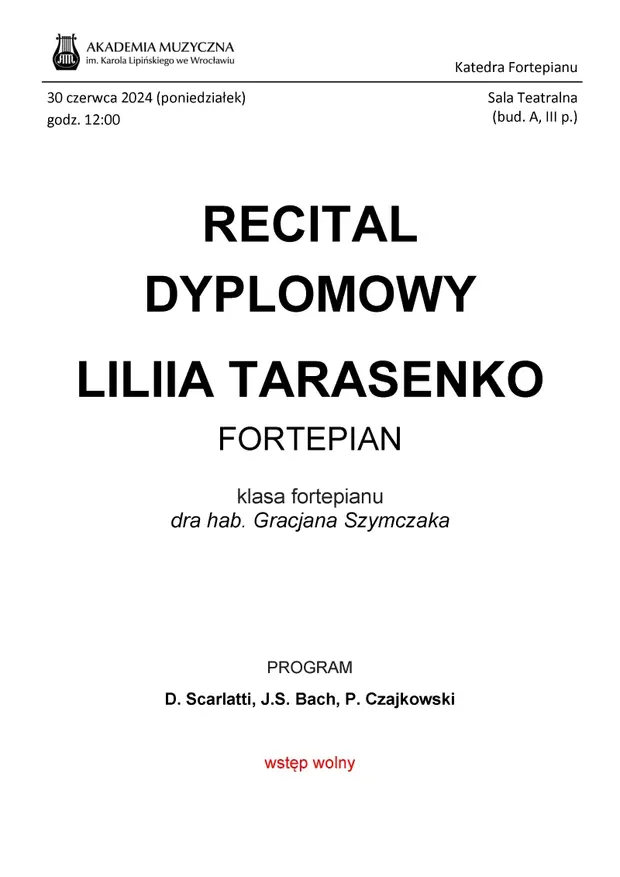 Afisz Lilii Tarasenko recital dyplomowy.jpg