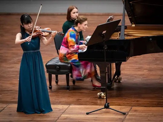 Misaki Tanaka, przy fortepianie dr hab. Anna Rutkowska-Schock, prof. AMKL