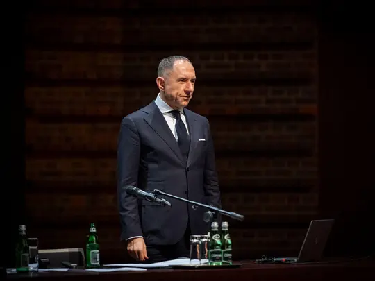 Prof. dr hab. Krystian Kiełb podczas przem&oacute;wienia wyborczego