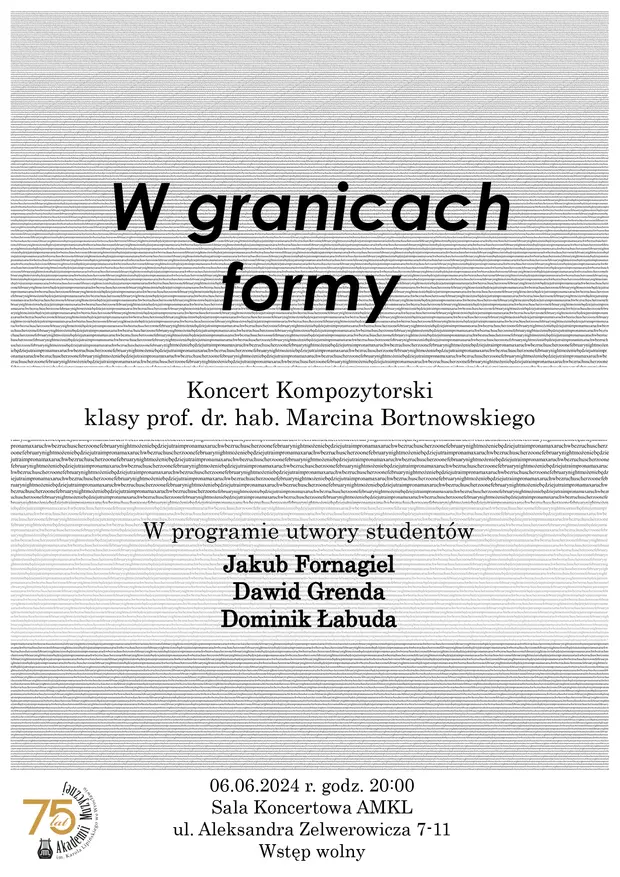 W granicach formy - koncert kompozytorski klasy prof. dr hab. Marcina Bortnowskiego