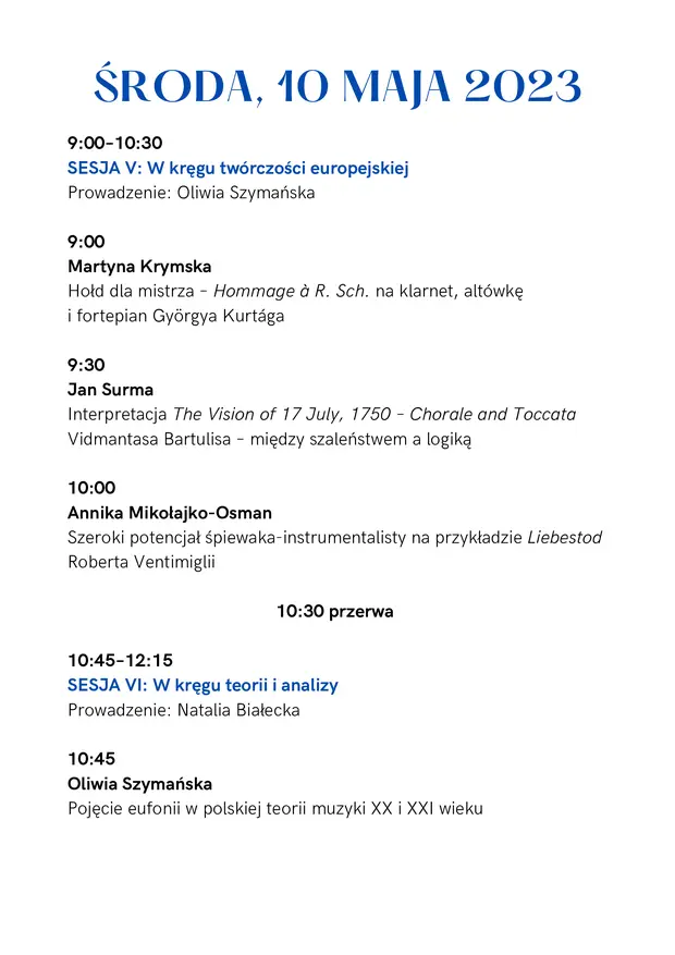 IX Studencka Konferencja Naukowa Wieloznaczność Dźwięku