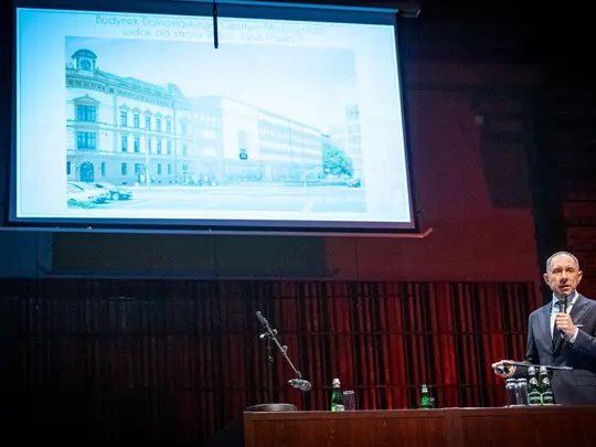 Prof. dr hab. Krystian Kiełb podczas przem&oacute;wienia wyborczego