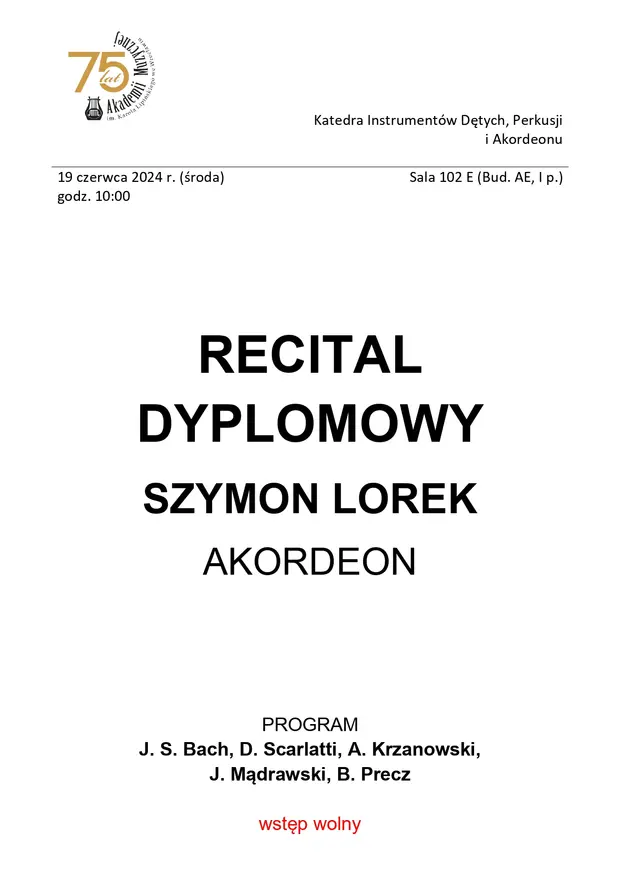 Recital dyplomowy Szymon Lorek