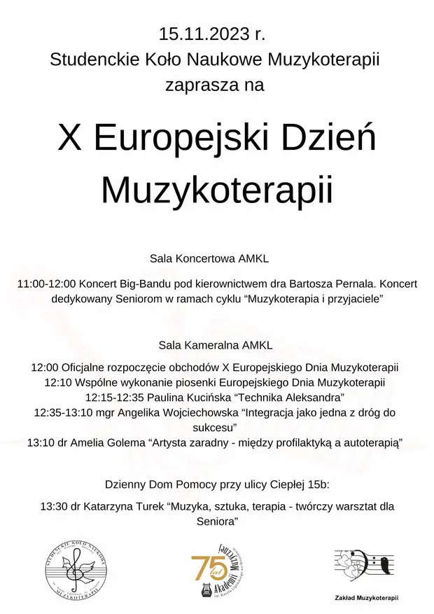 X Europejski Dzień Muzykoterapii