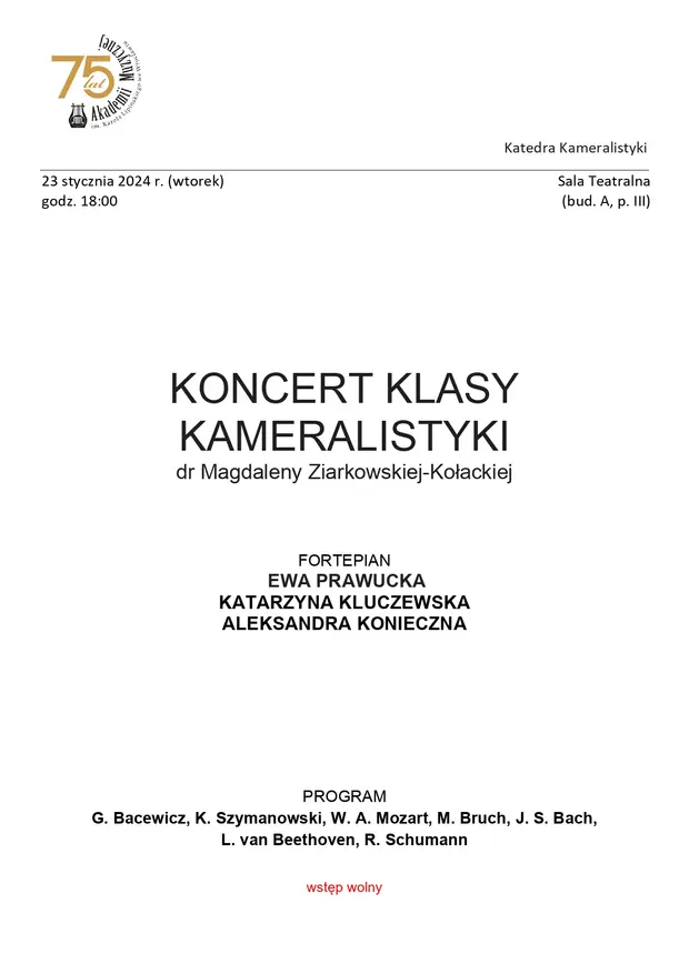 Koncert klasy kameralistyki