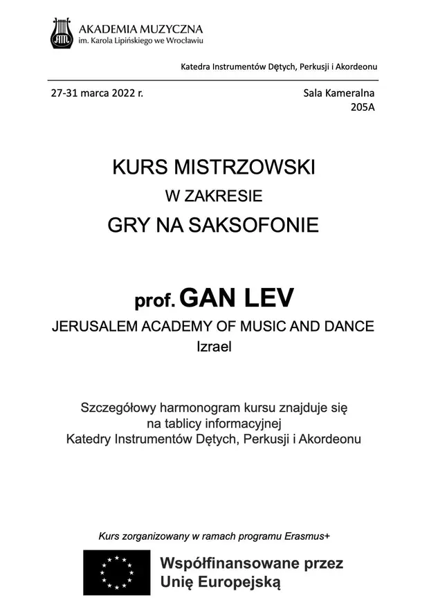 prof. Gan Lev - Kurs Mistrzowski 