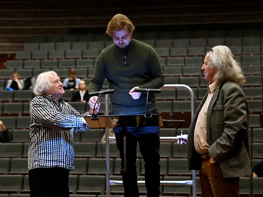 Maestro Jerzy Maksymiuk, Maestro Marek Pijarowski, uczestnik kursu