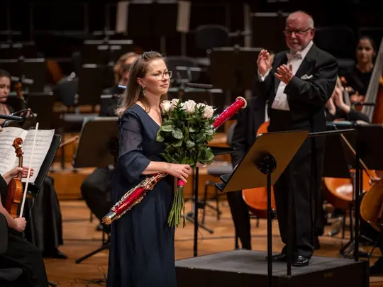 Katarzyna Zdybel-Nam - fagot, Mieczysław Gawroński - dyrygent, Akademicka Orkiestra Symfoniczna