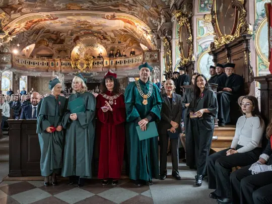 Academic procession in the Leopoldina Hall in the Main Building of the University of Wrocław