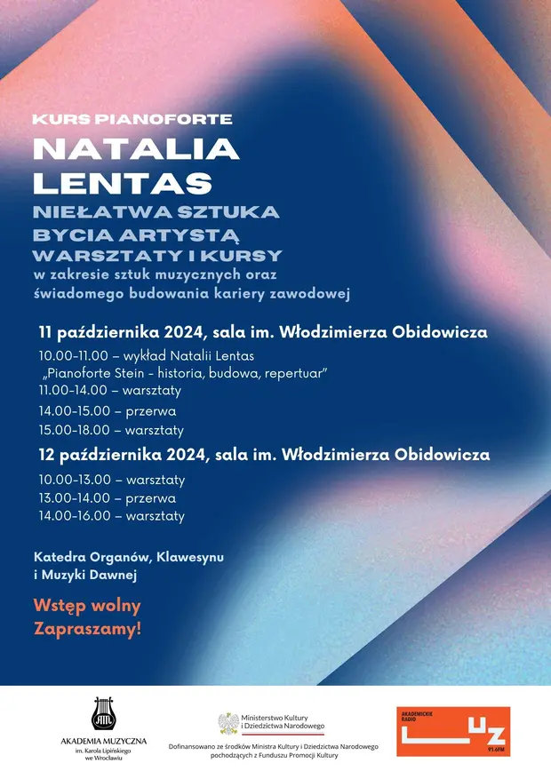Mistrzowski Kurs Pianoforte i Historycznego Wykonawstwa Natalii Lentas w ramach projektu &bdquo;Niełatwa sztuka bycia artystą&rdquo;