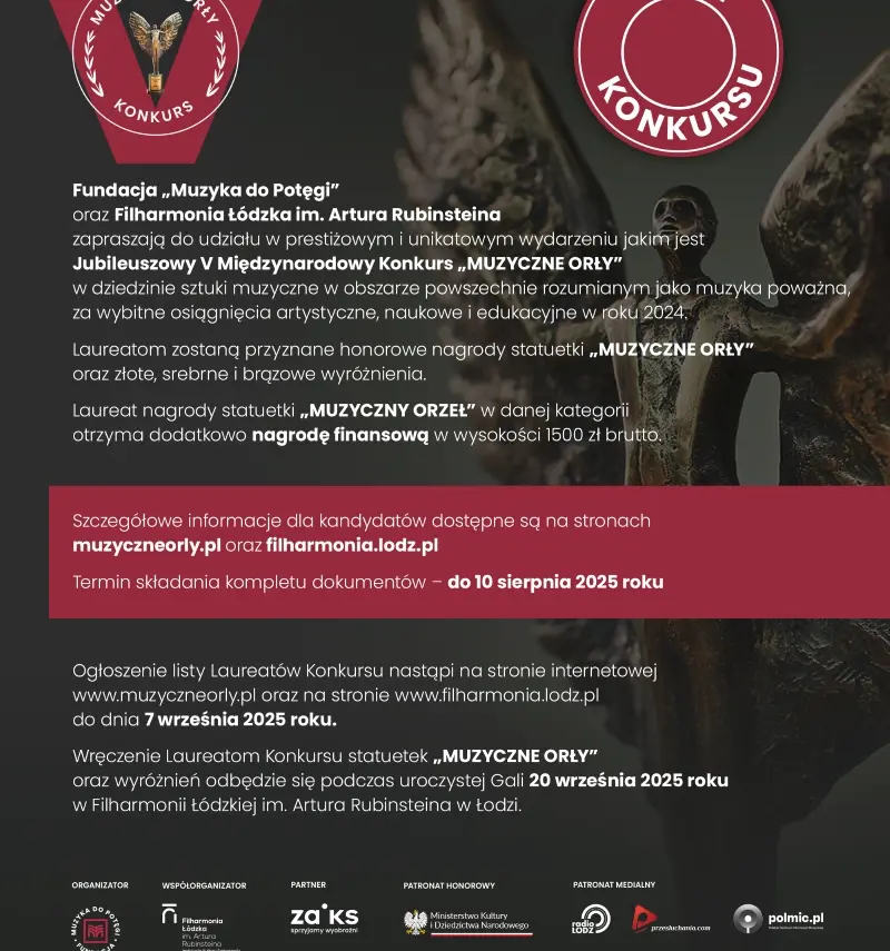 Jubileuszowa V edycja Międzynarodowego Konkursu „MUZYCZNE ORŁY”
