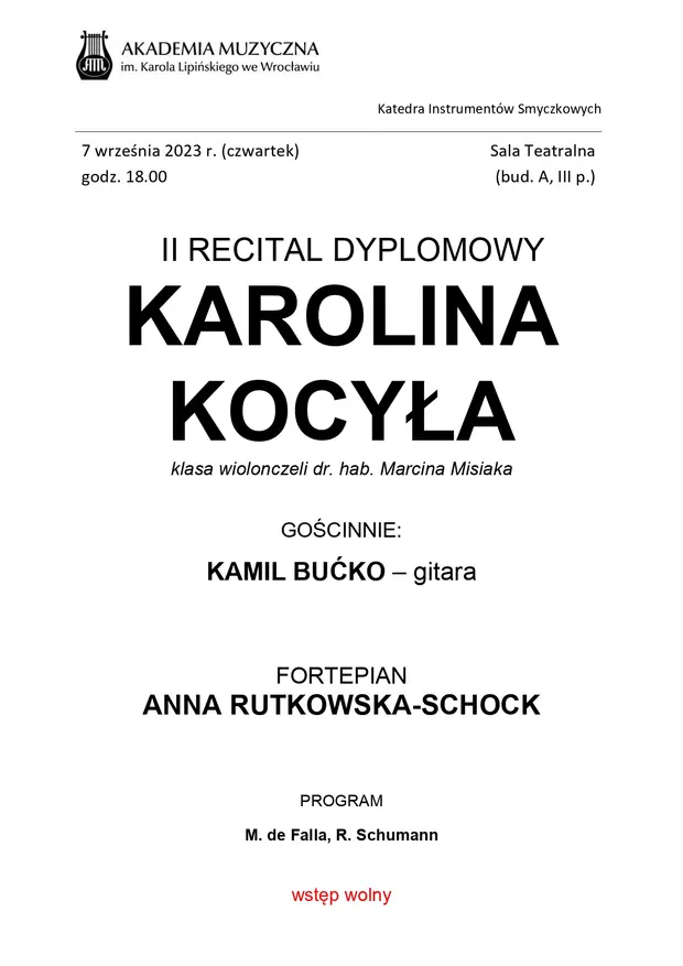 II Recital Dyplomowy Karoliny Kocyły