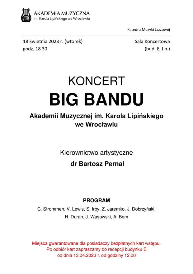 Koncert Big-Bandu AMKL