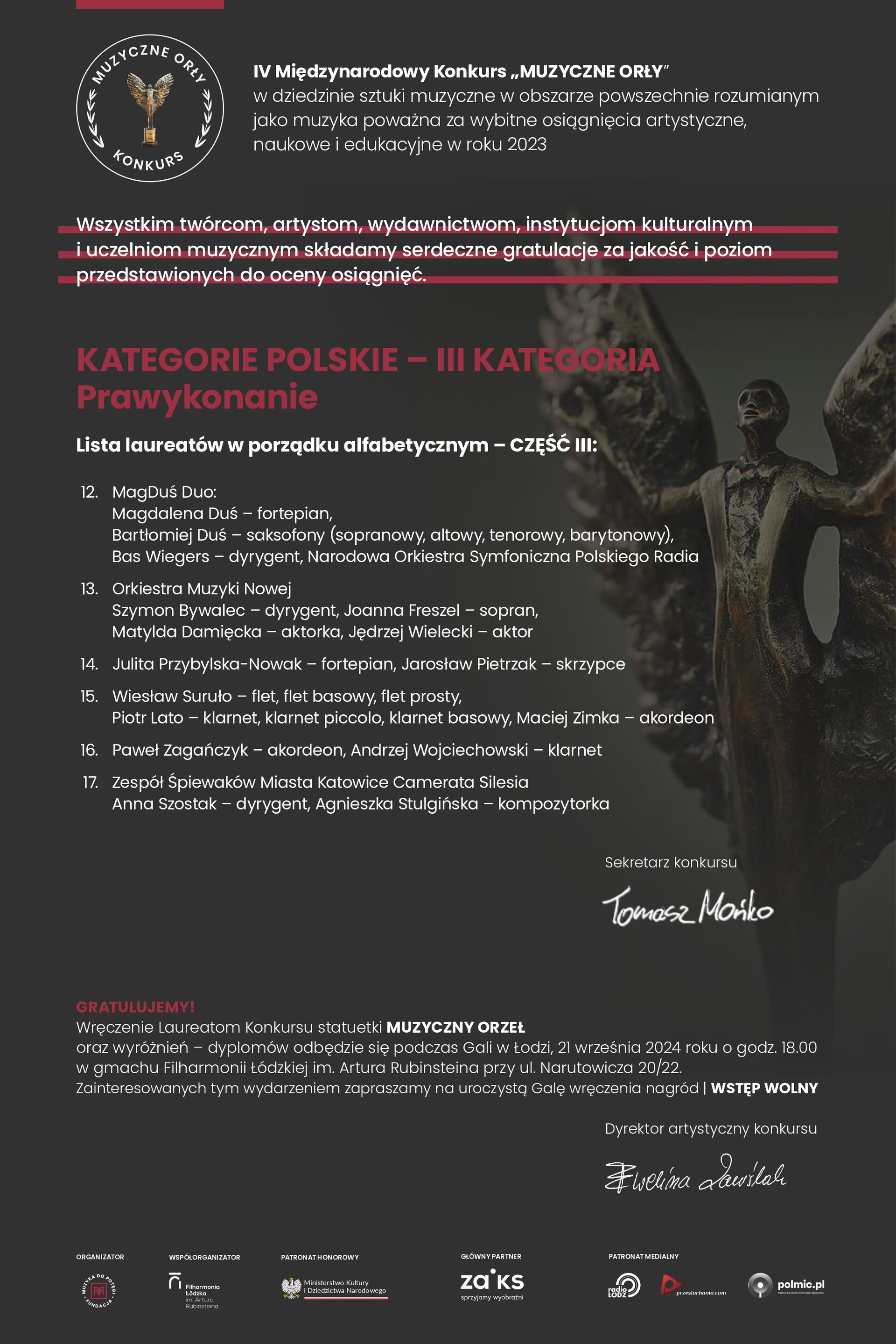 Laureaci Międzynarodowego Konkursu „Muzyczne Orły”