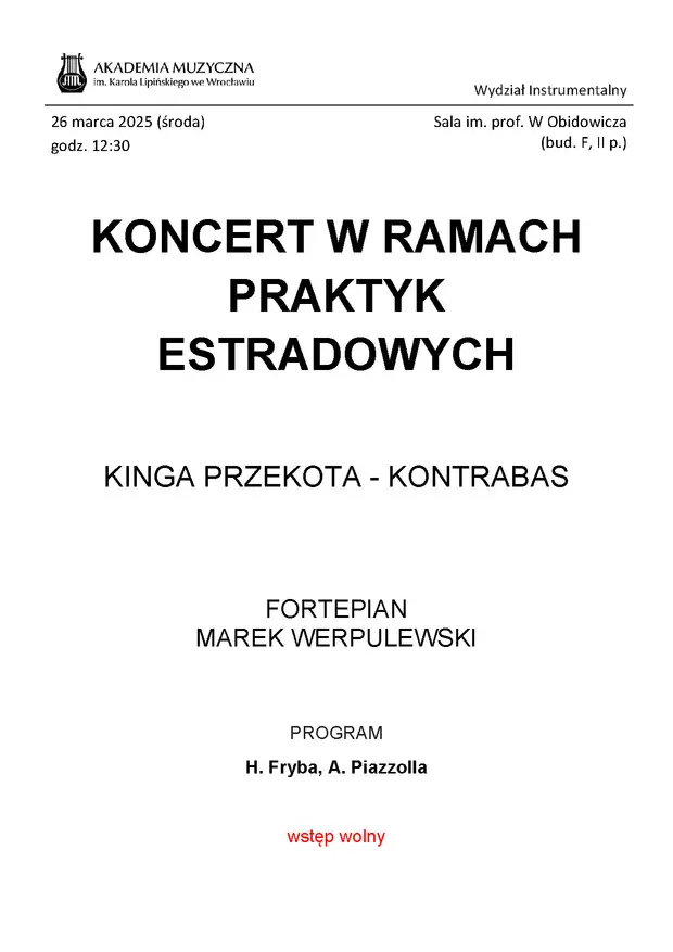 Koncert w ramach praktyk estradowych