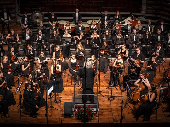 The Finale of the Extraordinary Jubilee Concert, Maurice Ravel &ndash; Bolero. The Academic Symphony Orchestra, conducted by Maestro Marek Pijarowski