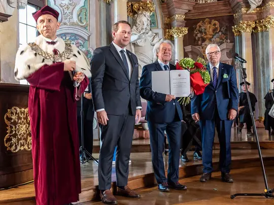 His Magnificence Rector of AMKL, Prof. Dr. Hab. Krystian Kiełb, Vice-President of Wrocław, Michał Młyńczak, Prof. Dr. Hab. Marek Pijarowski, Chairman of the Wrocław Scientific Award Chapter, Dr. Jacek Ossowski