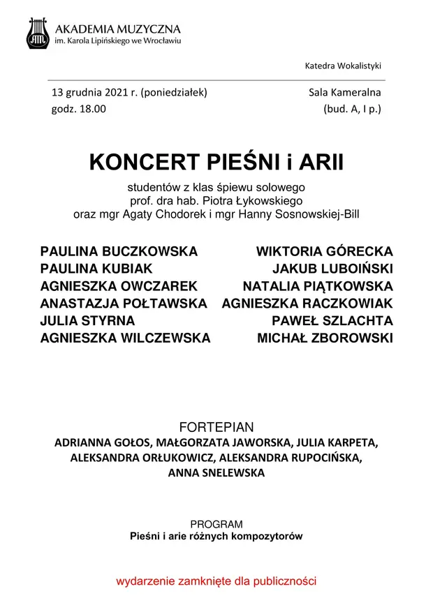 Koncert pieśni i arii
