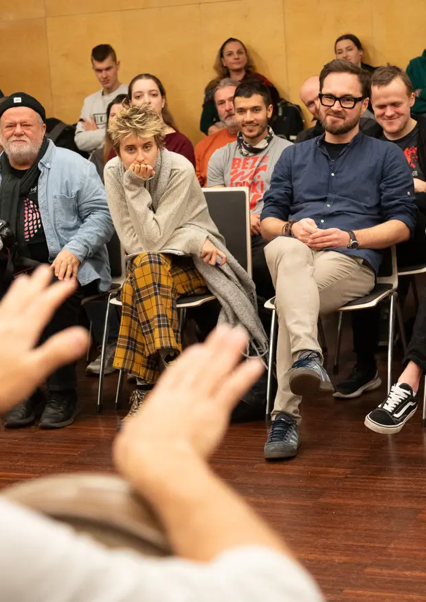 Zohar Fresco i uczestnicy warsztat&oacute;w Jazz Masterclass Możdzer Danielsson Fresco