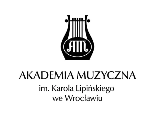 Logotyp Akademii Muzycznej im. Karola Lipińskiego we Wrocławiu z lirą
