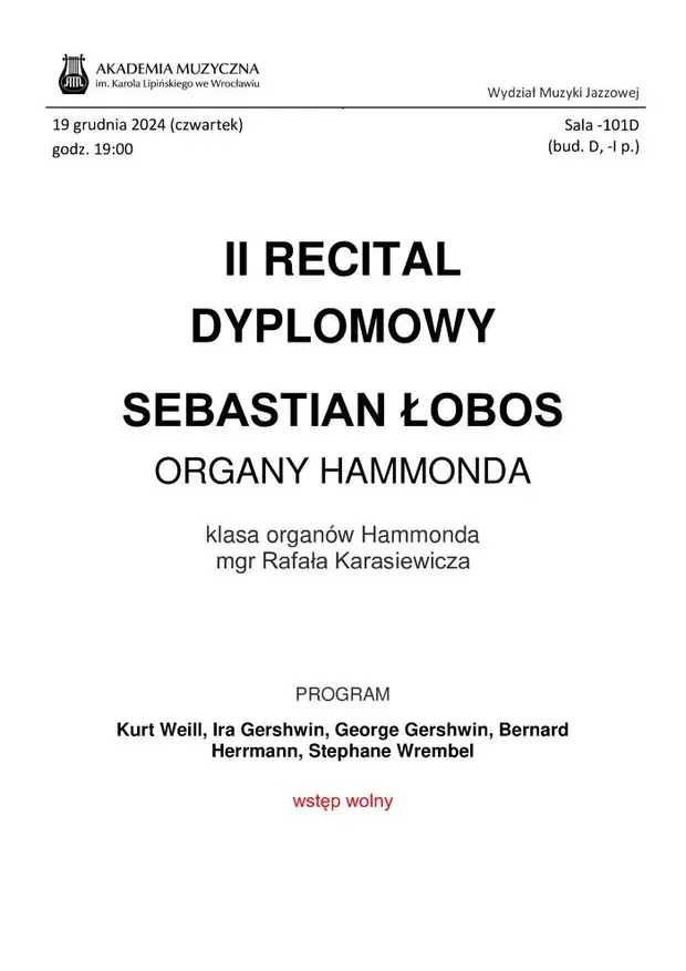 Recital Dyplomowy - Sebastian Łobos