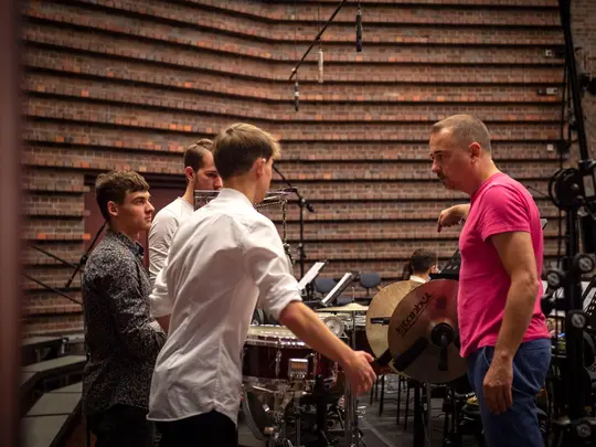 Preparations before the rehearsal, Dr. Przemysław Jarosz