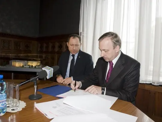 Minister Kultury i Dziedzictwa Narodowego - Bogdan Zdrojewski i JM Rektor - prof. AM dr hab. Krystian Kiełb