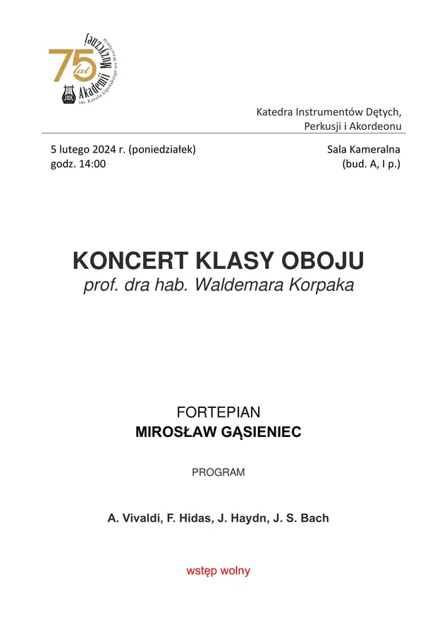 Koncert klasy oboju