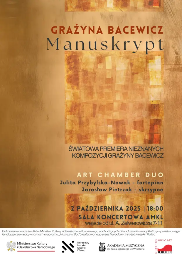 plakat koncertu manuskrypt