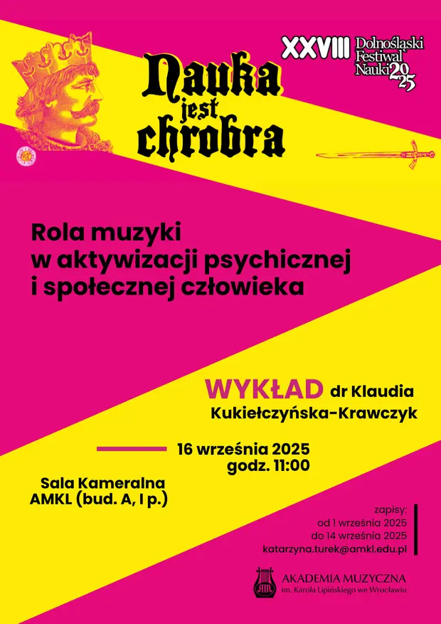 Dolnośląski Festiwal Nauki: Rola muzyki w aktywizacji psychicznej i społecznej człowieka