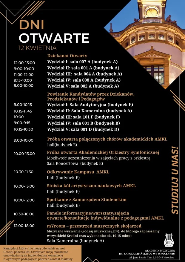Dni Otwarte Akademii Muzycznej im. Karola Lipińskiego we Wrocławiu