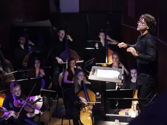 Dr. hab. Bassem Akiki with the Academic Symphony Orchestra
