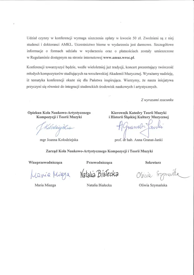 X Studencka Konferencja Naukowa &bdquo;Wieloznaczność dźwięku&rdquo;