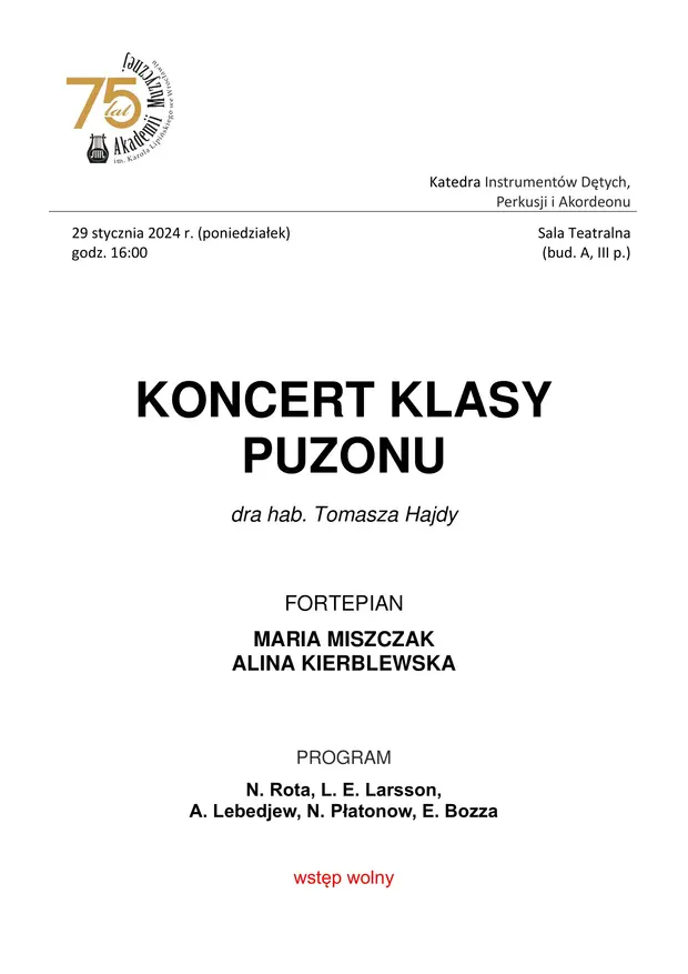 Koncert klasy puzonu