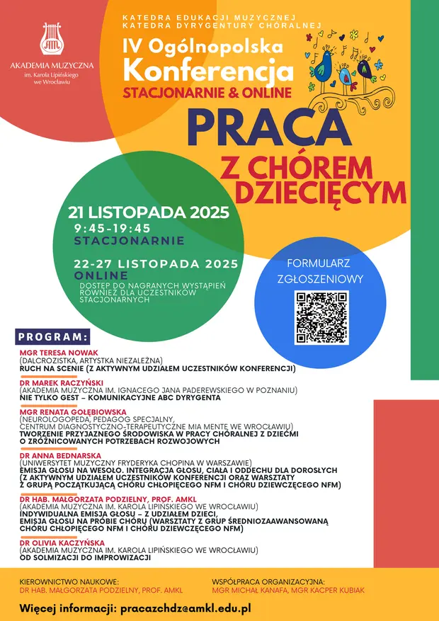 Plakat konferencji "Praca z ch&oacute;rem dziecięcym"