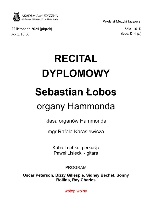 Recital dyplomowy - Sebastian Łobos