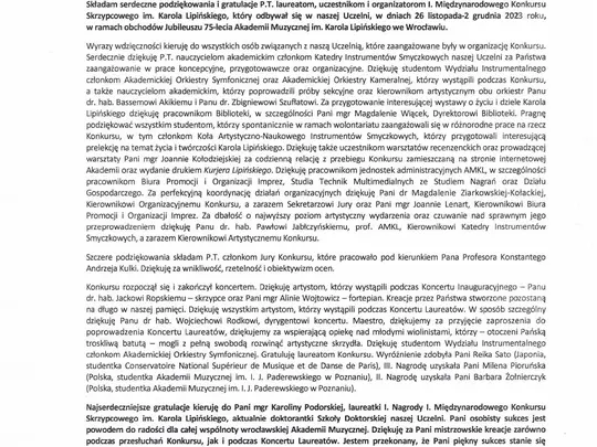 I Międzynarodowy Konkurs Skrzypcowy im. Karola Lipińskiego