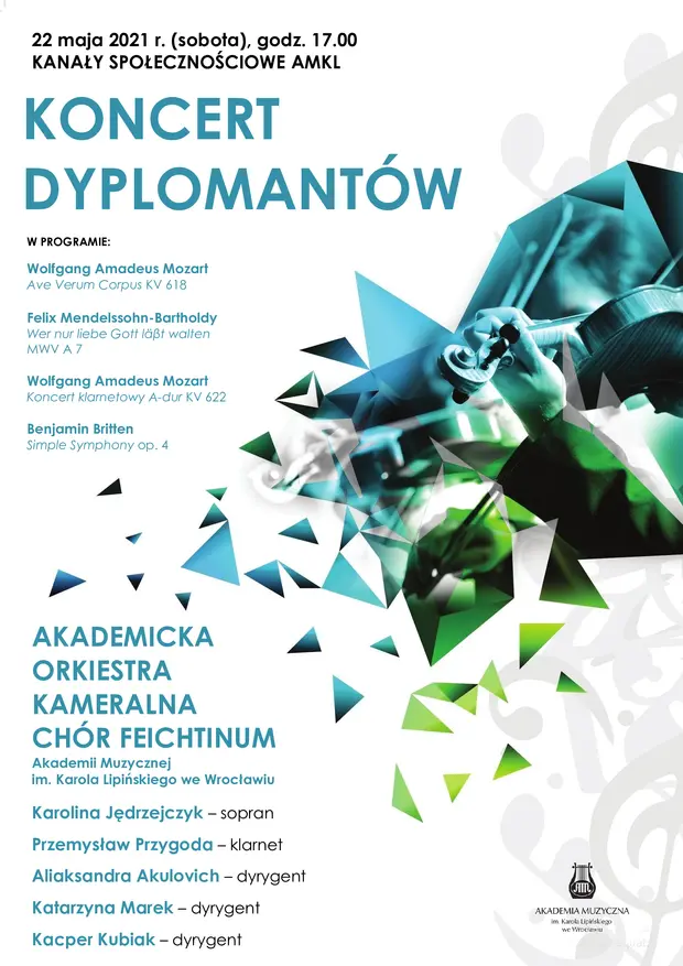 Koncert Dyplomant&oacute;w z Akademicką Orkiestrą Kameralną i Ch&oacute;rem Feichtinum